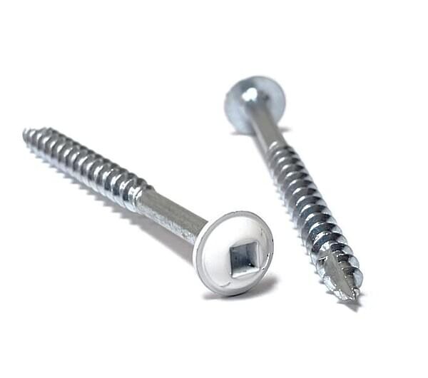 #10 x 4" White Round Washer Head #2 Square Drive Deep Thread T17