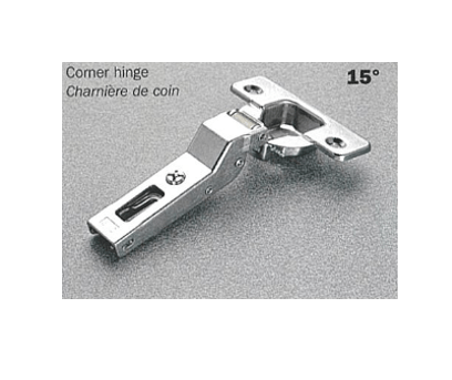 Salice - 15Â° Angle Screw-on Self-Close Clip-on Hinge