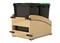 Single Black 50 Qt. Craftsman Collection Solid Maple Bottom Mount Pullout Waste Container w/ Black Accents, (1) Lid and BLUM Soft-Close Slides