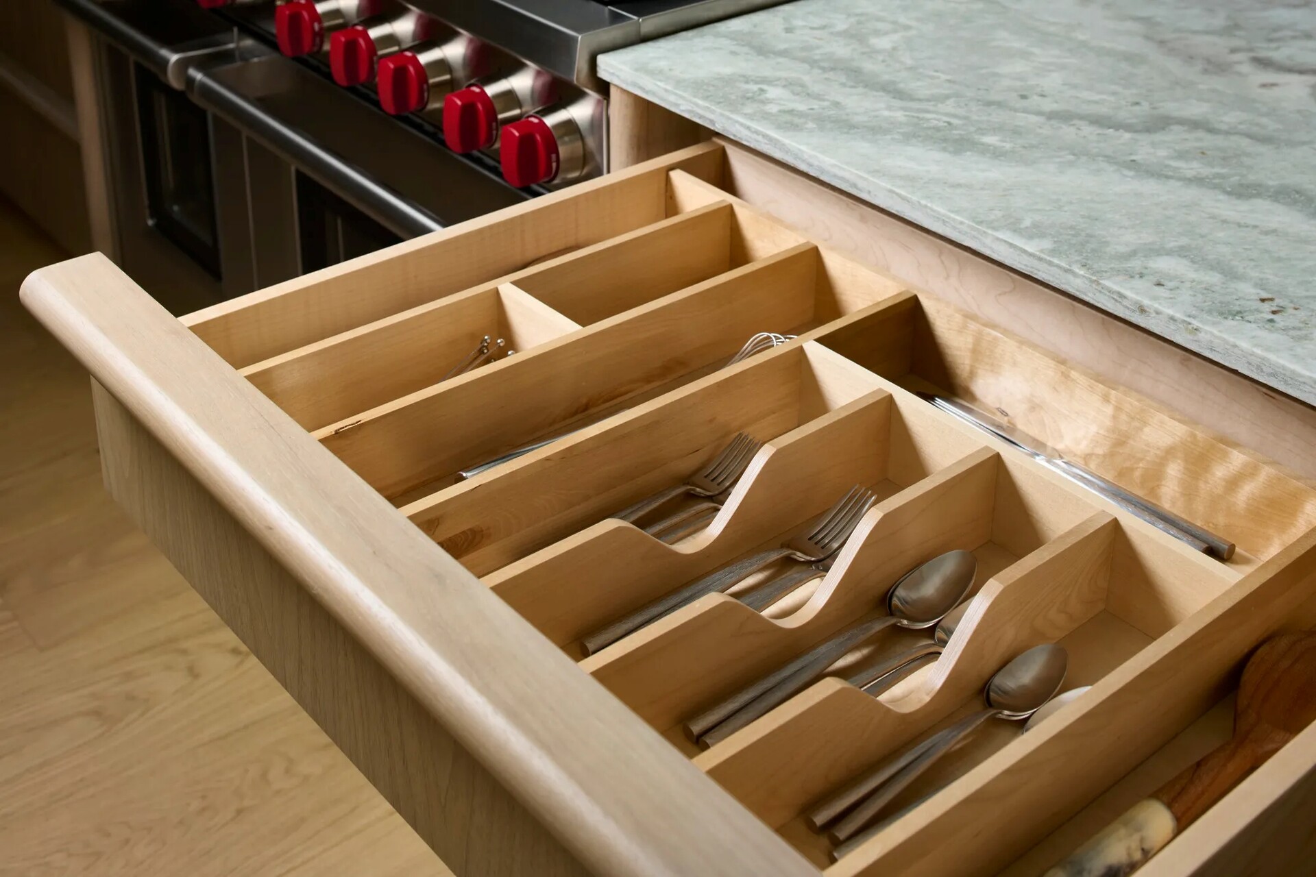 Rev-A-Shelf - 33-1/8" Maple Cut-To-Size Insert Wood Utility Organizer for Drawers