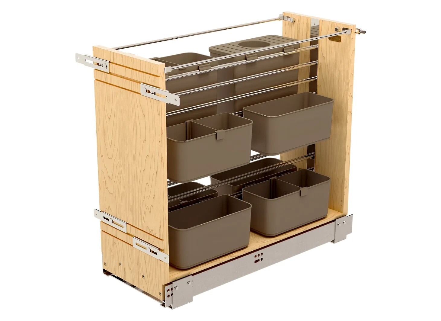 Rev-A-Shelf - Wood Base Cabinet Modular Pullout Organizer w/ Soft Close