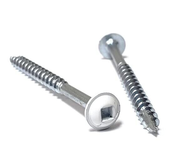 #10 x 3-1/2" White Round Washer Head #2 Square Drive Deep Thread T17