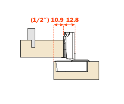Salice - 106Â° Screw-on 1/2" Overlay Soft-Close Hinge w/ Deactivation Switch