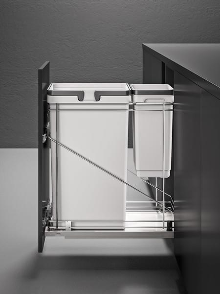 Salice - 11-1/2" Single 50 Quart Soft Close Waste Recycle Pullout