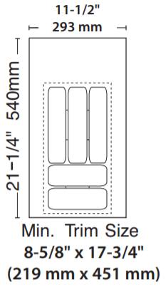 Rev-A-Shelf - 11-1/2" White Cut-To-Size Insert Cutlery Organizer for Drawers