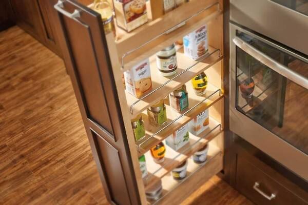 Rev-A-Shelf - 11" x 43" Maple Pullout Wood Tall/Pantry Accessories