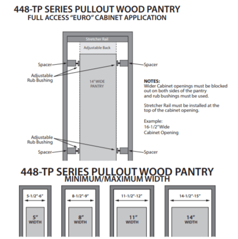 Rev-A-Shelf - 11" x 58" Maple Pullout Wood Tall/Pantry Accessories