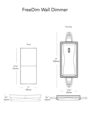 12V Black Single Wall Dimmer