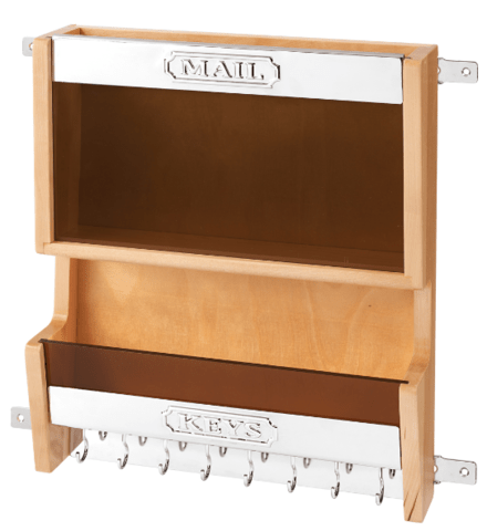 Rev-A-Shelf - 13-1/2" Maple Door Storage Mail Organizer Wall Accessories