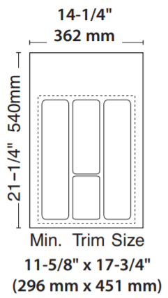 Rev-A-Shelf - 14-1/4" White Cut-To-Size Insert Utility Organizer for Drawers