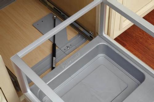 Rev-A-Shelf - 14-3/16" Double 35qt Bottom Mount Rev-A-Motionâ€š Aluminum Frame Waste Containers