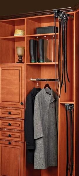 Rev-A-Shelf - 14" Black Belt/Scarf Organizer Top Mount Pullout Belt Butler