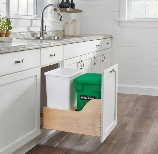 Rev-A-Shelf - 15" Double 35qt Soft-Close w/ Blum Movento Slides Recycle Centers