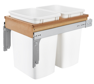 Rev-A-Shelf - 15" - Double 35qt Top Mount Wood Waste Containers