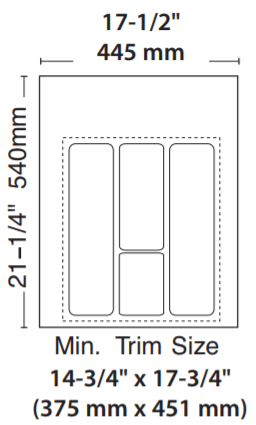 Rev-A-Shelf - 17-1/2" White Cut-To-Size Insert Utility Organizer for Drawers