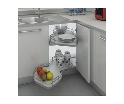 Rev-A-Shelf - 18" Gray Pullout Two-Tier Left Handed