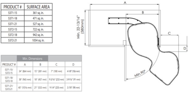 Rev-A-Shelf - 18" Orion Gray Pullout Single-Tier Right Handed