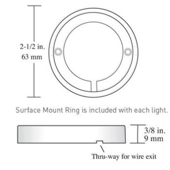 2-1/4" Black LED Puck Light 3W - 12V - 5000K Cool White