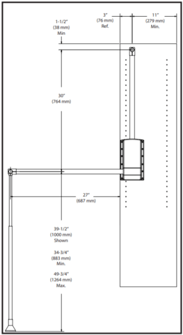 Rev-A-Shelf - 26" to 35" Chrome/Black Pull-Down Closet Rod