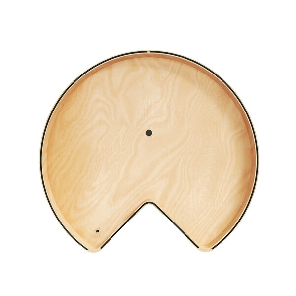 28" Craftsman Collection Solid Maple Kidney-Shaped Lazy Susan for Corner Base Cabinets w/ Swivel Bearing and Black Accents