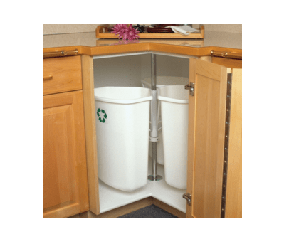 KV - 28" White Corner 32qt Recycling Center