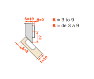 Salice - 45Â° Angle Screw-on Self-Close Clip-on Hinge