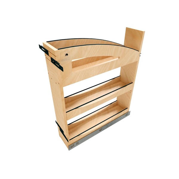 5" Craftsman Collection Solid Maple Base Cabinet Pullout Organizer w/ Black Accents and BLUM Soft-Close Slides