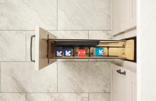 5" Craftsman Collection Base Cabinet Pullout with Tray Divider / Foil Wrap Holder with Blumotion Soft-Close