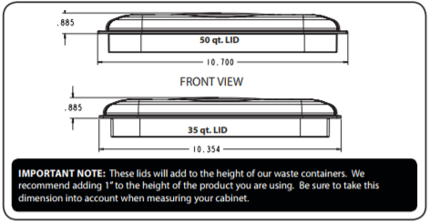 Rev-A-Shelf - 50qt - White Lids for Polymer Waste Containers