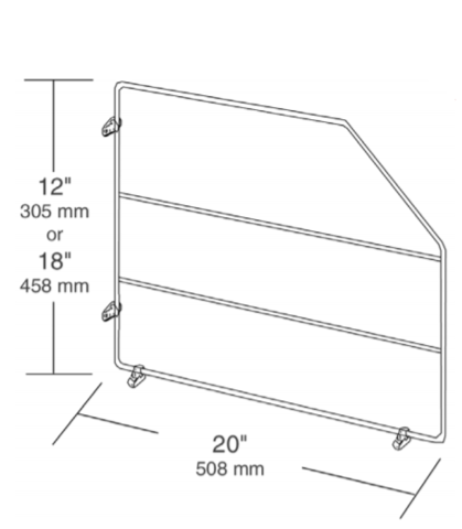 Rev-A-Shelf - 597 - Chrome Tray Divider 12 inch High with Clips