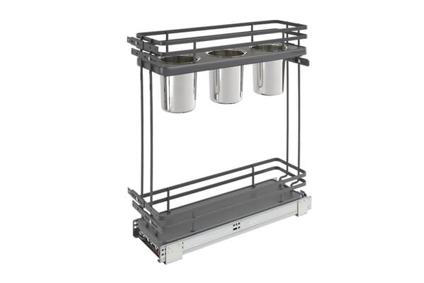 Rev-A-Shelf - 6-1/2" Base Cabinet Pullout Utensil Contemporary Organizer w/Soft-Close