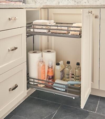 Rev-A-Shelf - 6-1/2" FOG - Base Cabinet Pullout 2 Tier Contemporary Organizer w/ Soft-Close
