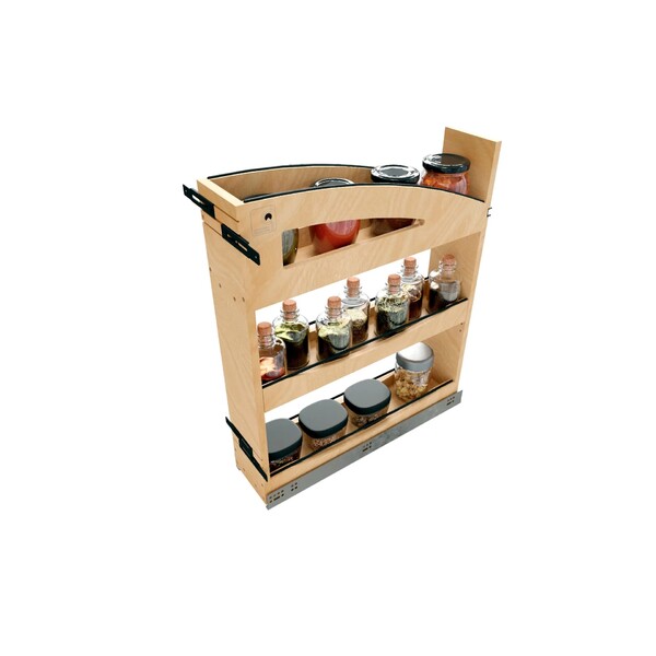 9" Craftsman Collection Solid Maple Base Cabinet Pullout Organizer w/ Black Accents and BLUM Soft-Close Slides