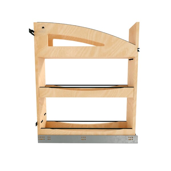 9" Craftsman Collection Solid Maple Base Cabinet Pullout Organizer w/ Black Accents and BLUM Soft-Close Slides