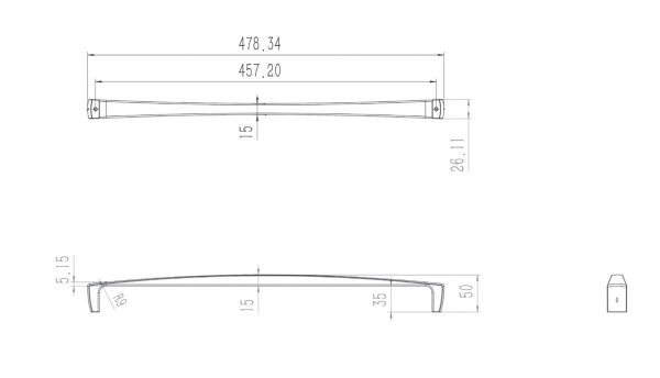 Aspire Appliance Pull  18 inch - Brushed Nickel