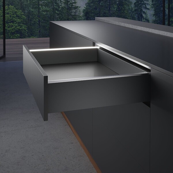 AvanTech YOU Illumination design profile (trimmable), stainless steel look, NL 270-550 mm