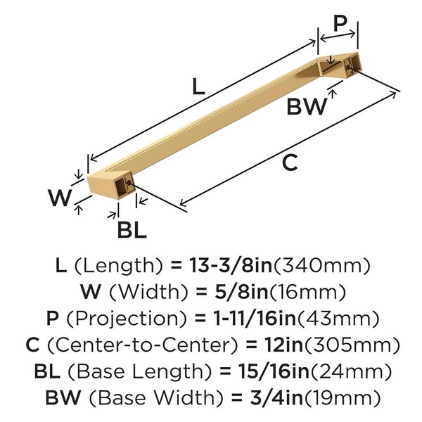 Blackrock - 12" Appliance Pull CC Champagne Bronze