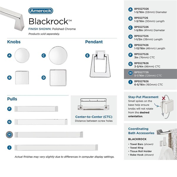 Blackrock 128mm CC Pull Polished Chrome