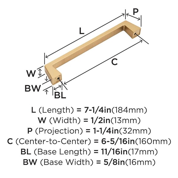 Blackrock 160mm CC Pull Champagne Bronze