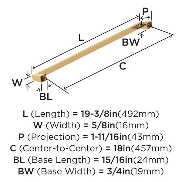 Blackrock - 18" Appliance Pull CC Champagne Bronze