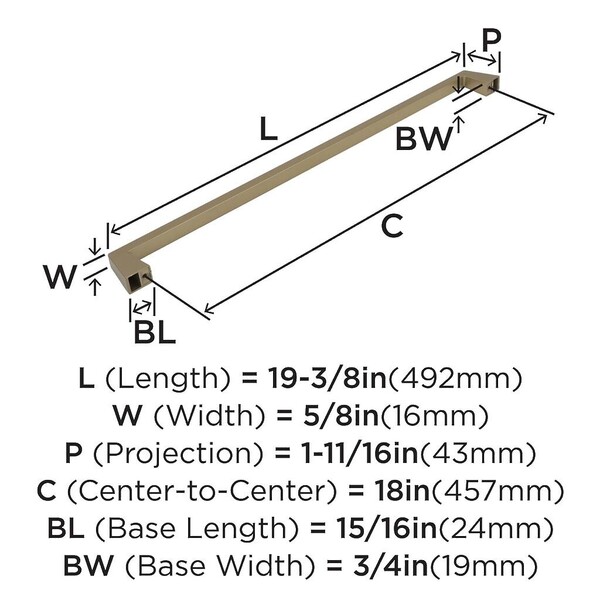 Blackrock - 18" Appliance Pull CC Golden Champagne