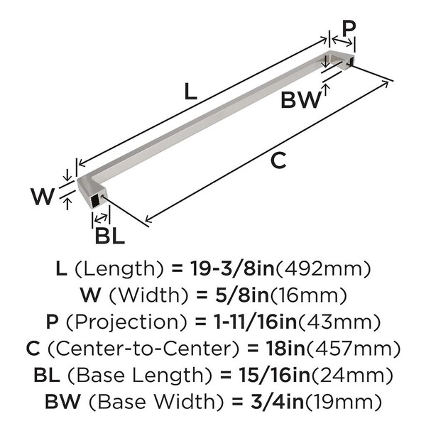 Blackrock - 18" Appliance Pull - Polished Nickel