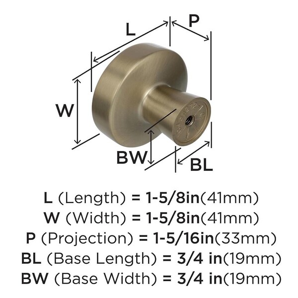 Blackrock 44mm Diameter Knob Golden Champagne