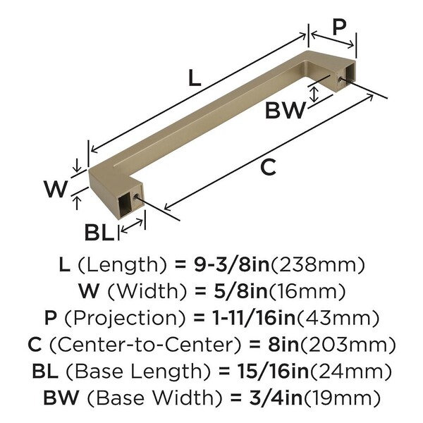 Blackrock - 8" Appliance Pull CC Golden Champagne