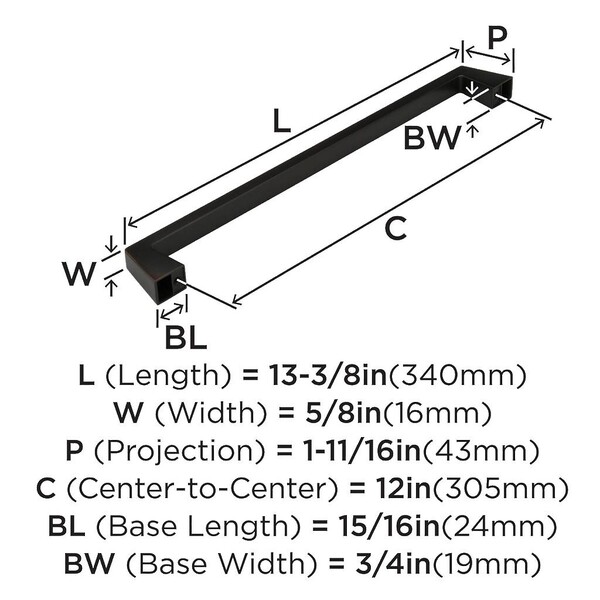 Blackrock - Appliance Pull 12" - Oil-Rubbed Bronze 