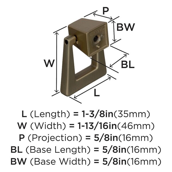 Blackrock - Knob 1-13/16" Latch Pull Golden Champagne