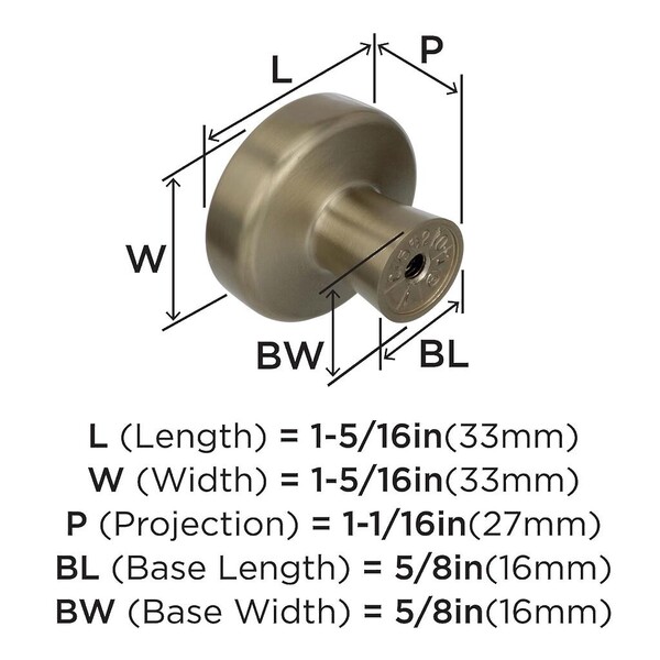Blackrock - Knob 1-5/16" Golden Champagne