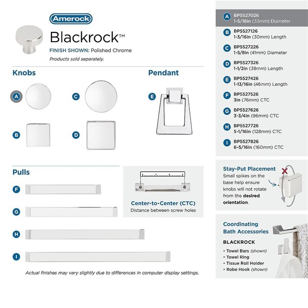 Blackrock Knob Polished Chrome