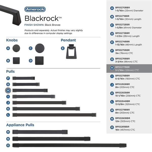 Blackrock - Pull 128mm CC Black Bronze Bar Pull