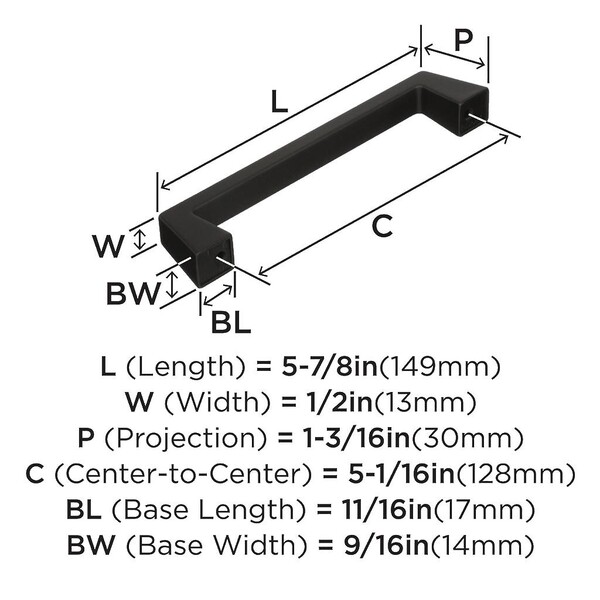 Blackrock - Pull 128mm CC Black Bronze Bar Pull